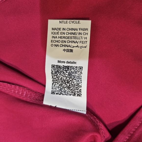 Hot Pink BAE Tie Shoulder Asymmetrical Neck Satin Blouse Sz L - Picture 7 of 8